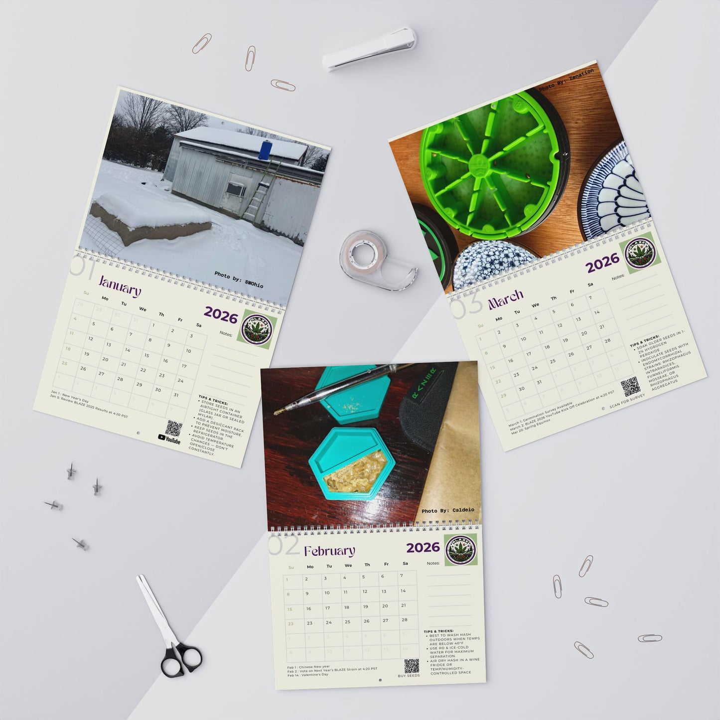 Botanical Latitude & Zone Evaluation Wall Calendar — Citizen Science Growing Tips & Participant Photos